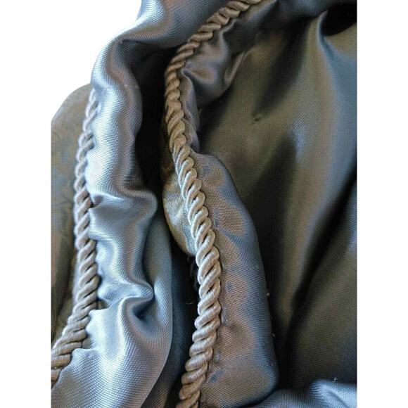 Baroque Satin Throw Blanket 55" x 47" Rope Edging Light BLUE Gold Stripe Elegant - Picture 7 of 14